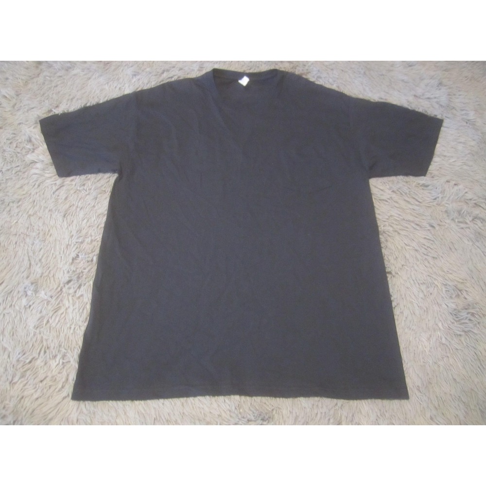 SUNA Shirt Mens XL Blue Solid Pocket Crewneck Cotton Tee T-Shirt Basic Plain